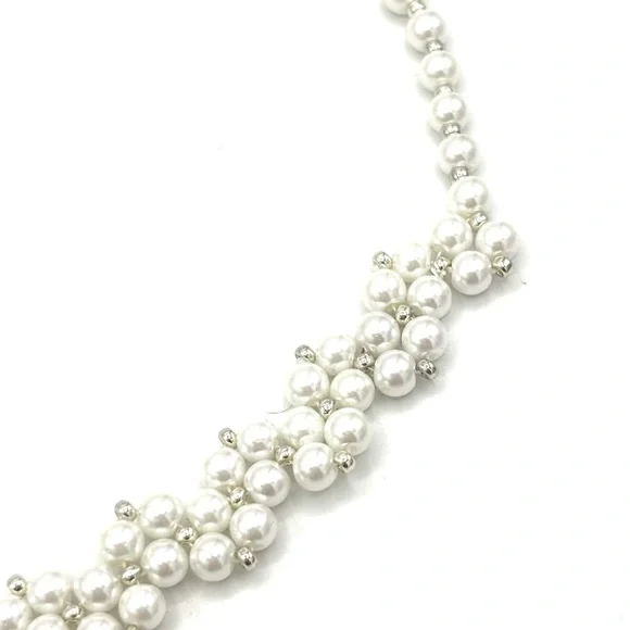 Hand Crafted Pearl Cluster Necklace with Silver Accents - Picture 7 of 11